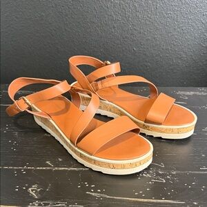 Marc Fisher Tan Leather Sandals